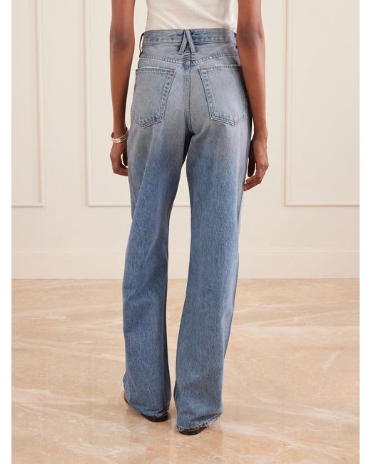 SLVRLAKE Denim Blue Cassie High-Rise Wide-Leg Jeans