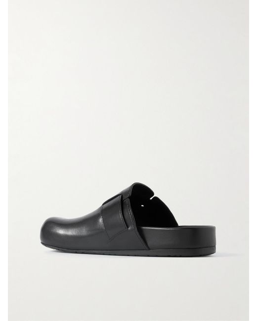 Loewe Black Ease Clogs Aus Leder Mit Schnalle
