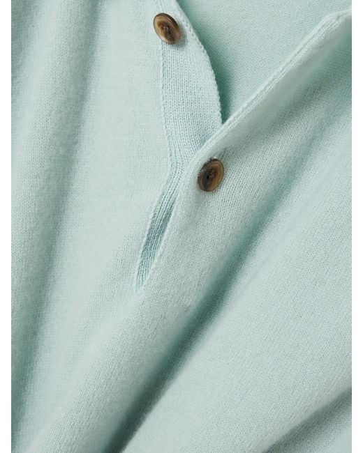 Ssstein Blue Brushed-Wool Polo Shirt