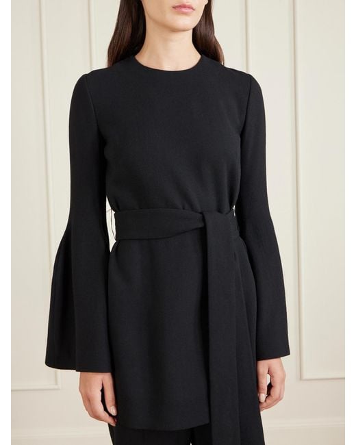 Gabriela Hearst Black Shandon Belted Wool Tunic