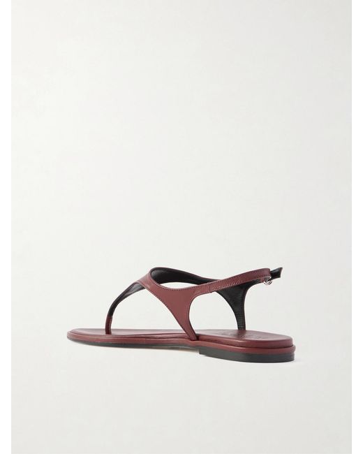 Aeyde Red Raine Leather Flat Sandals