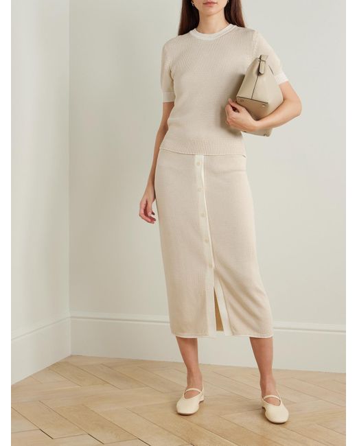 Jupe Midi En Coton Joseph en coloris Natural