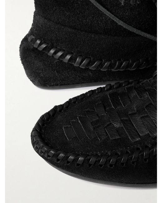 Isabel Marant Black Winki Tasseled Whipstitched Suede Boots