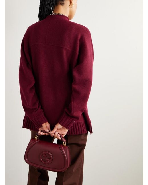 Gucci Red Cardigan Aus Einer Woll-Kaschmirmischung Mit „Horsebit“-Details