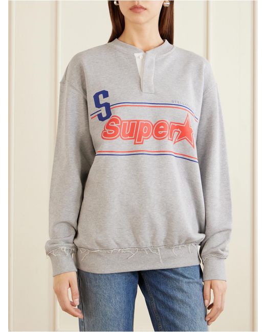 Stella McCartney Gray Superstar Logo-Printed Cotton-Jersey Sweatshirt
