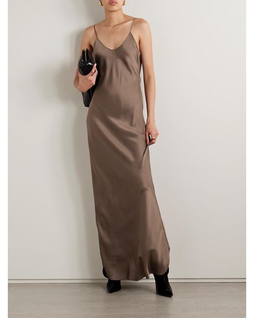 Nili Lotan Natural Cami Silk-Satin Gown
