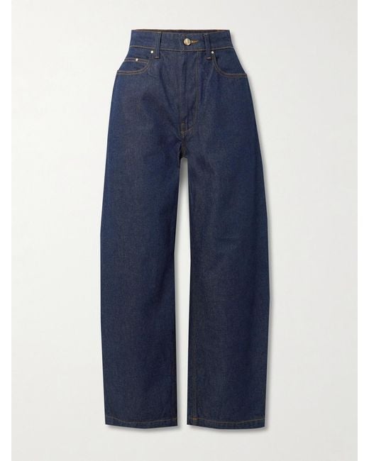 OSSOU Blue Bends High-Rise Barrel-Leg Jeans