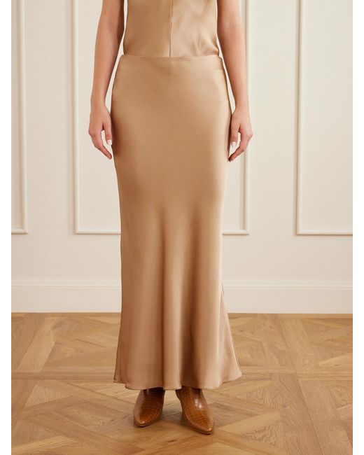 Gabriela Hearst Natural Frei Silk-Satin Maxi Skirt