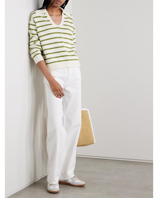 Proenza Schouler Metallic Murphy Striped Cotton And Cashmere-Blend Sweater