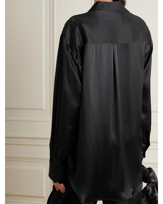 Michael Lo Sordo Black Boy Silk-Satin Shirt