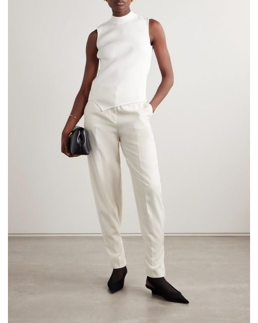 Totême  White Crepe Tapered Pants