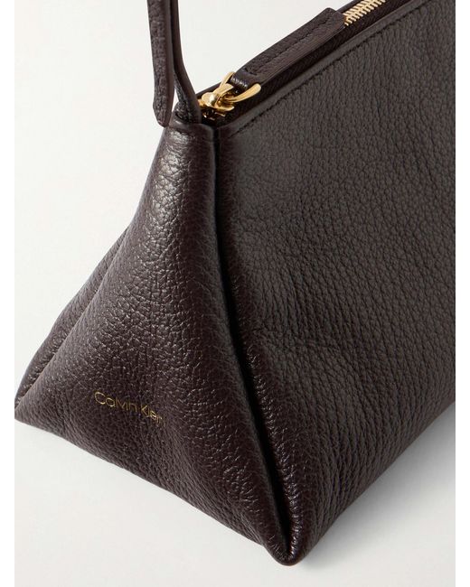 Calvin Klein Black Aurelis Textured-Leather Shoulder Bag