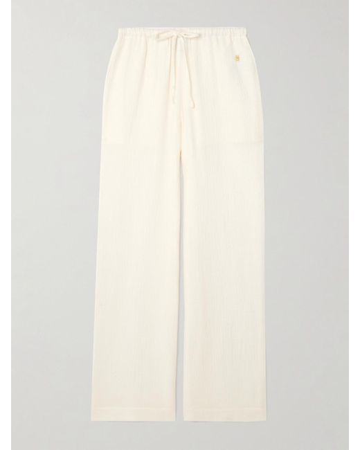 ÉTERNE Natural Brody Hose Mit Geradem Bein Aus Baumwollgaze Mit Verzierung