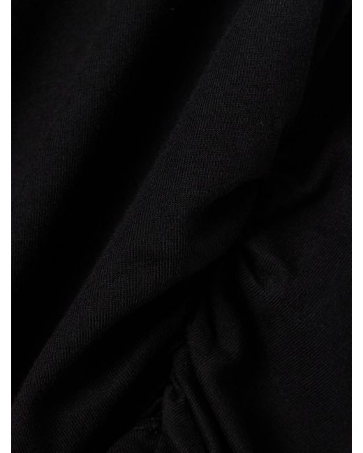 Agolde Black Shari Ruched Cotton-Jersey T-Shirt