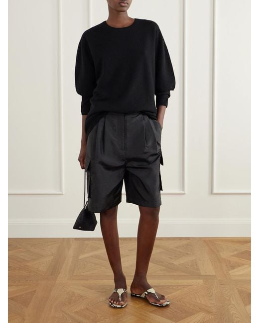 Tibi Gray Stella Shell Shorts