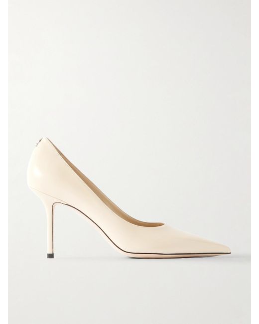 Jimmy Choo Natural Love 85 Leather Pumps