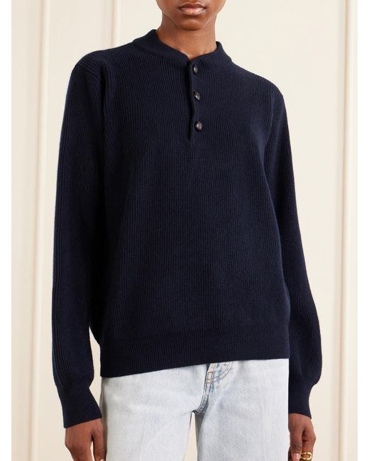 Blazé Milano Blue Highland Dorset Ribbed-Knit Wool And Cashmere-Blend Sweater