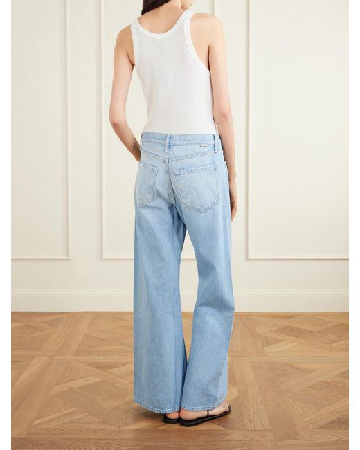Mother Blue Snacks! The Lemon Twist Mid-Rise Wide-Leg Jeans