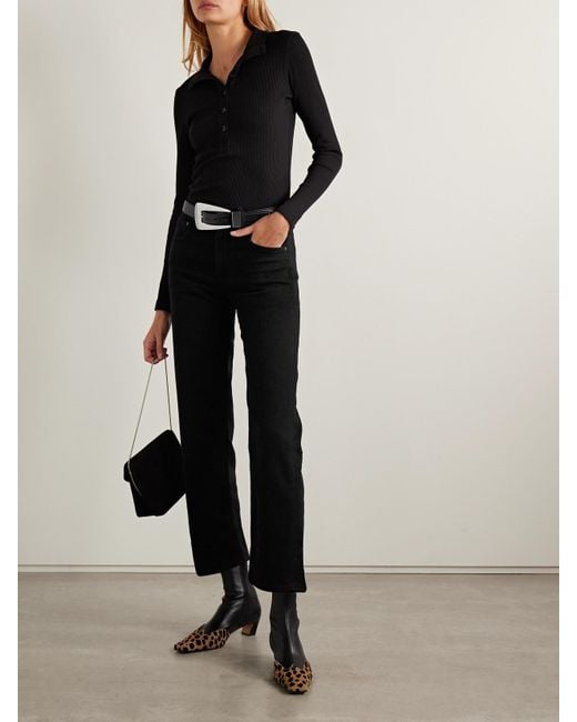 Citizens of Humanity Black Delfina High-Rise Straight-Leg Jeans