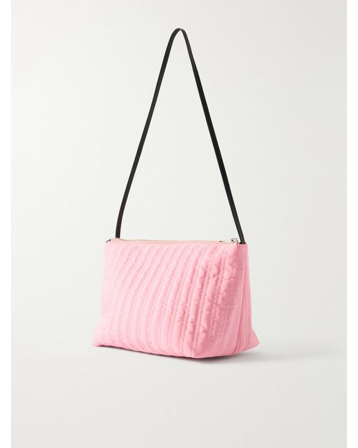 Valesque Pink Corset Leather-Trimmed Quilted Shell Shoulder Bag