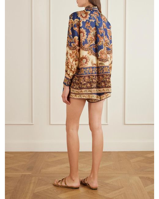 Zimmermann Blue Aster Printed Silk Shirt