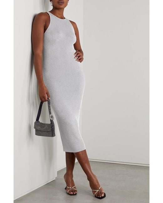 A.L.C. White Ashley Midikleid Aus Metallic-Strick