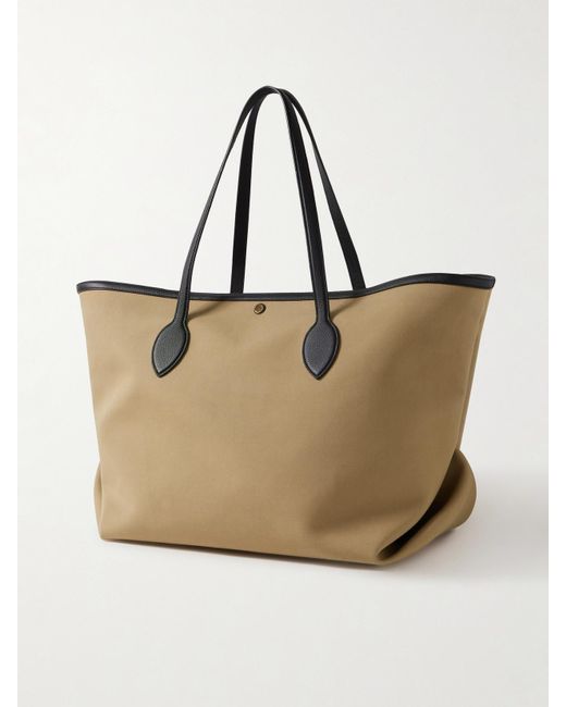 Khaite Natural Amelia Tote Aus Canvas Mit Strukturierten Lederbesätzen