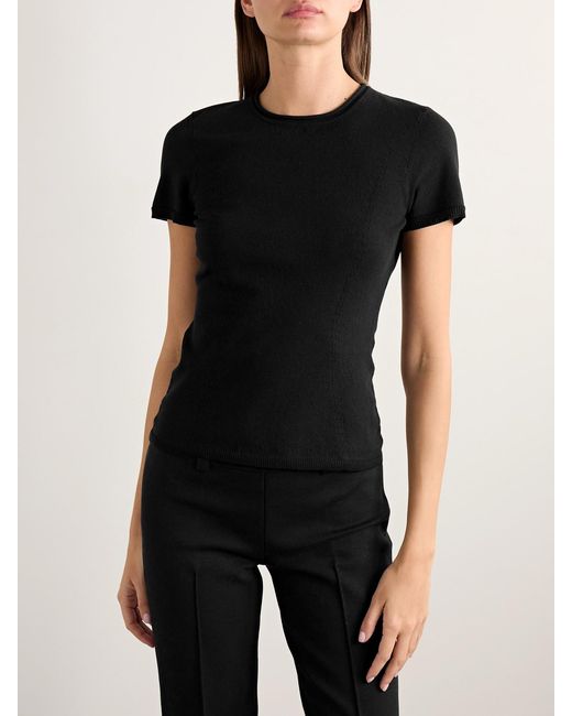 High Sport Black Nat Cotton-Blend Jacquard-Knit Top