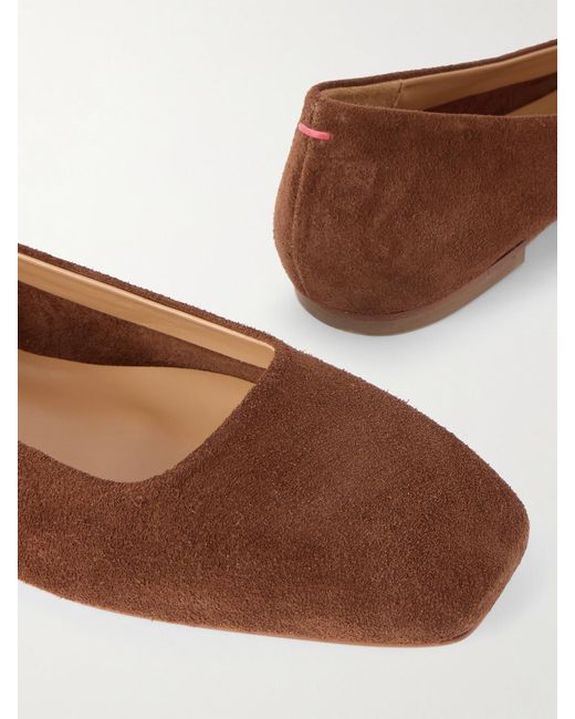 Aeyde Brown Ida Suede Ballet Flats