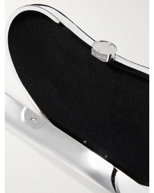 Cult Gaia White Tallulah-Tone And Macramé Leather Clutch
