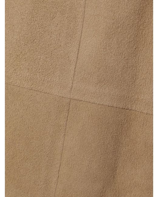 The Row Natural Danas Paneled Suede Midi Skirt