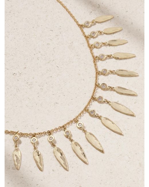 Jacquie Aiche Natural Shaker 14-Karat Diamond Necklace