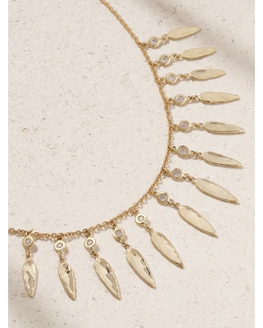 Jacquie Aiche Natural Shaker Kette Aus 14 Karat Mit Diamanten