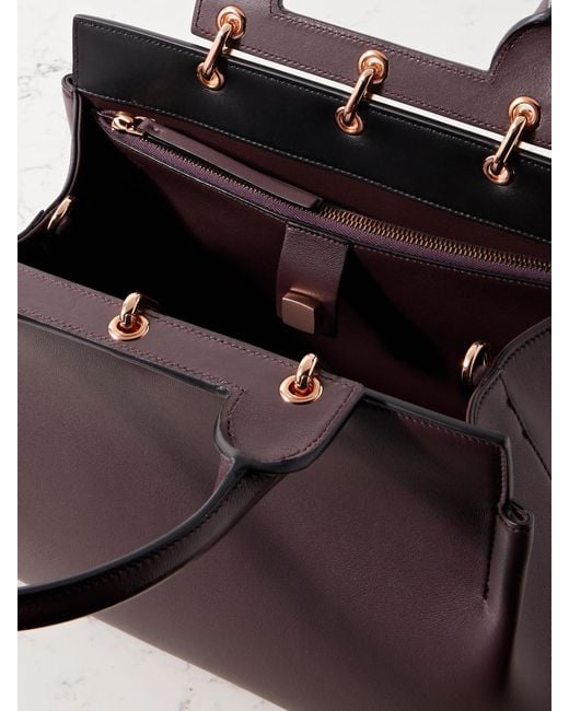 Gabriela Hearst Brown Amethyst Kleine Tote Aus Leder
