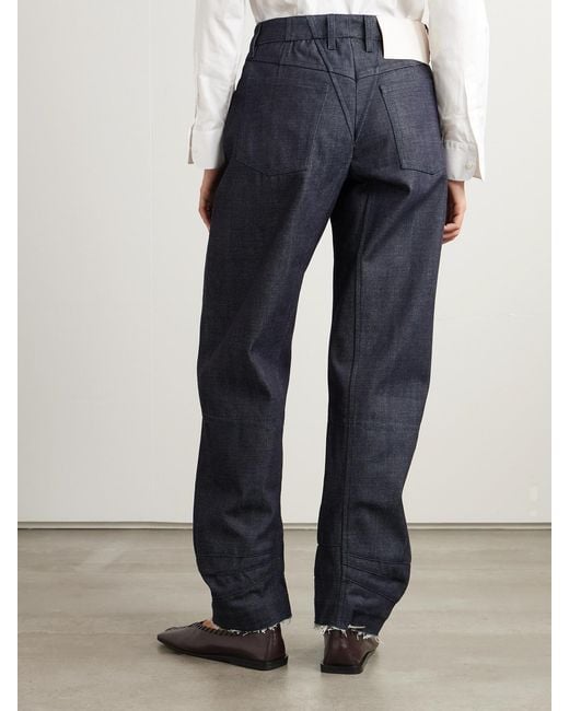 Jil Sander Blue Mid-Rise Barrel-Leg Jeans