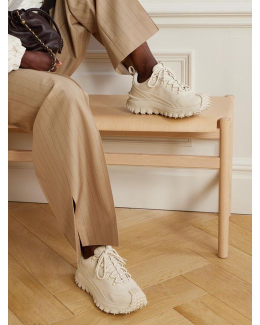 Moncler Natural Trailgrip Apex2Gtx Suede And Textured-Leather Sneakers