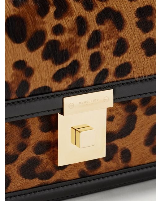 DeMellier London Brown Paris Schultertasche Aus Kalbshaar Mit Leopardenprint Und Leder