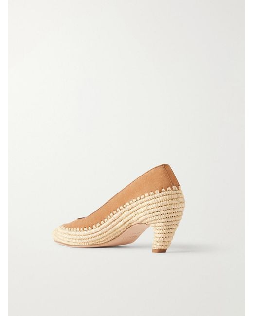 Gabriela Hearst Natural Peggy 50 Crocheted Suede Pumps