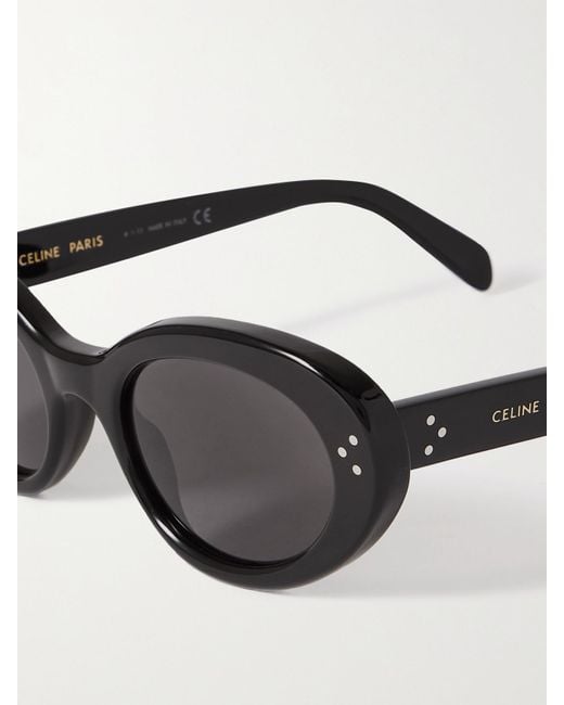 Céline Black Oval-Frame Acetate Sunglasses