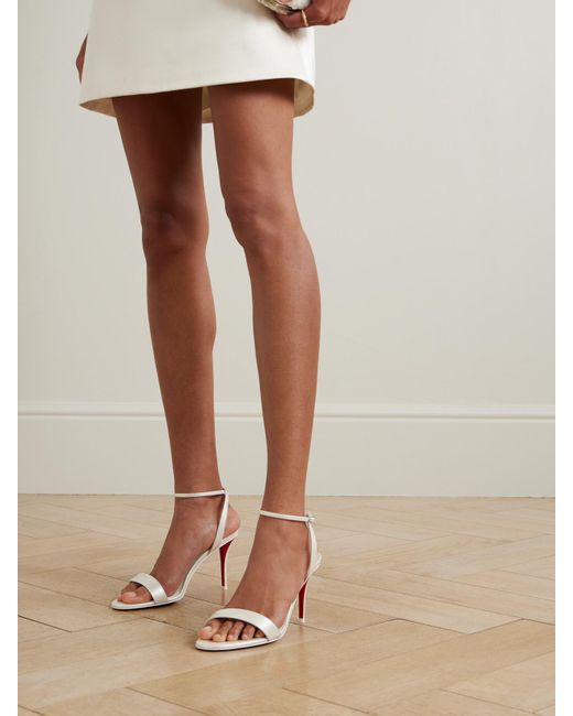 Christian Louboutin White Miss Z 80 Leather Sandals