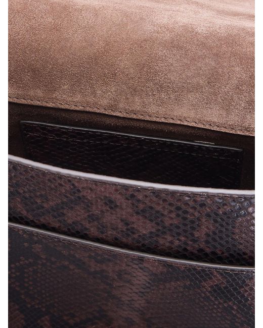 Chloé Brown Marcie Snake-Effect Leather Shoulder Bag