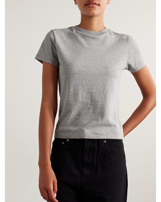 Re/done Gray Hanes Classic Cotton-Jersey T-Shirt