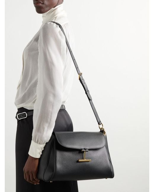 Tom Ford Black Tara Leather Shoulder Bag