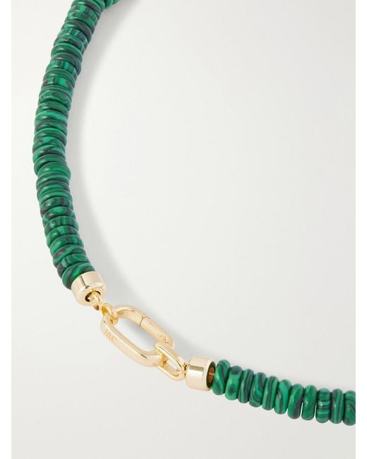 Joolz by Martha Calvo Green Plated, Malachite And Crystal Necklace