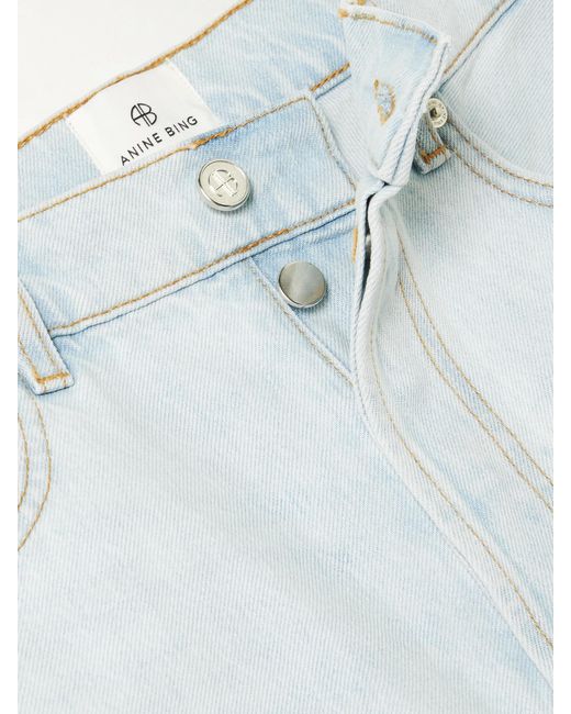 Anine Bing White Manon High-Rise Wide-Leg Jeans