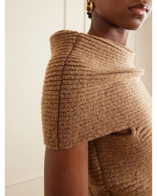Magda Butrym Natural Knitted Jersey Midi Dress