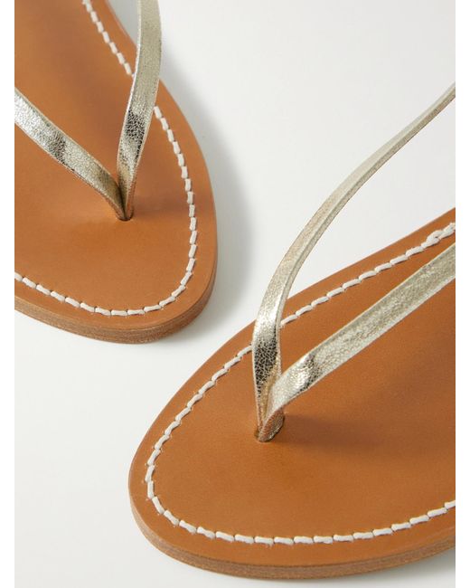 K. Jacques Natural Net Sustain Abako Metallic Leather Sandals