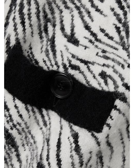 Proenza Schouler Gray Amina Brushed Jacquard-Knit Cardigan