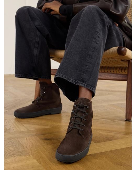 Tod's Brown Win Gomm 84L Suede Ankle Boots