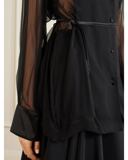 Sharon Wauchob Black Bretagne Belted Silk Jacket
